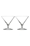 Waterford Set Of 2 Elegance Martini Glasses In Clear