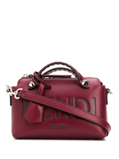 Fendi By The Way Leather Mini Boston Bag In Red
