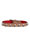 Christian Louboutin Beige Crystal Loubilink Bracelet In Black/ Nude