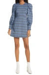 BAUM UND PFERDGARTEN AIDINE LONG SLEEVE SEERSUCKER MINIDRESS,21264