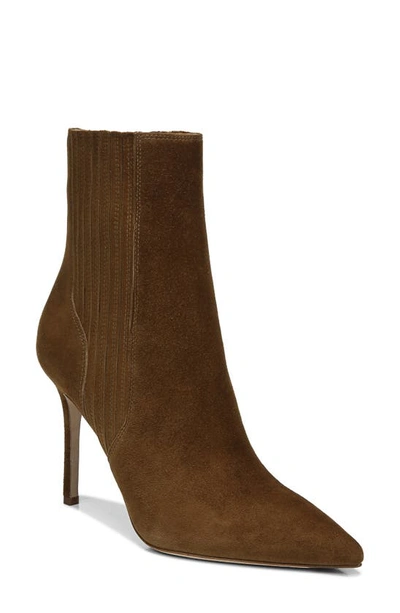 Veronica Beard Lisa Suede Stiletto Ankle Booties In Chestnut