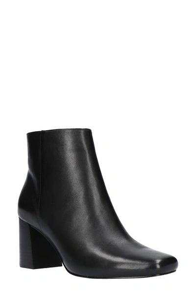 Bella Vita Square Toe Ankle Boots In Black Leather