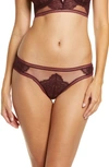 Thistle & Spire Thistle And Spire Eyelash Lace Mirage Thong In Cherry