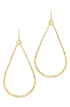 Sterling Forever Hammered Teardrop Dangle Earring-rose Gold In Gold