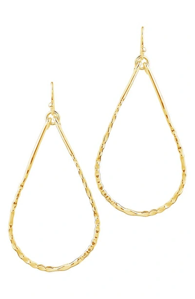 Sterling Forever Hammered Teardrop Dangle Earring-rose Gold In White