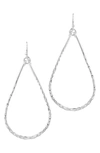 Sterling Forever Hammered Teardrop Earrings In Silver