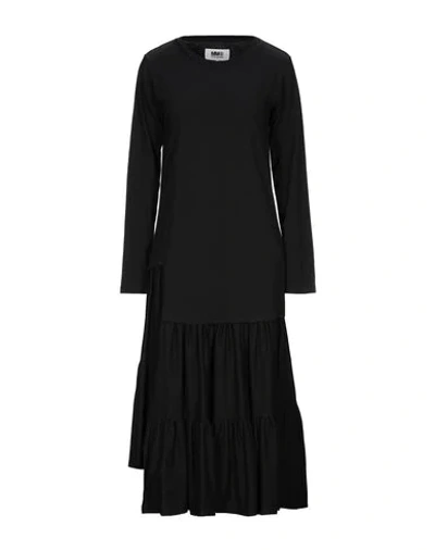 Mm6 Maison Margiela Midi Dresses In Black