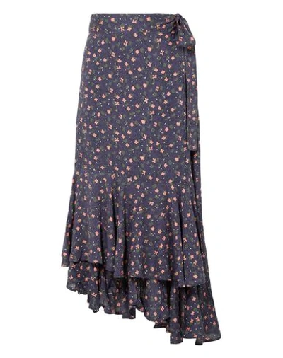 Apiece Apart Midi Skirts In Dark Blue