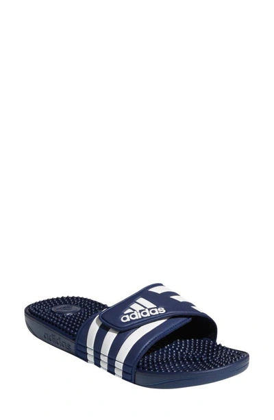 Adidas Originals Adidas Adissage Slide Sandals In Dark Blue/white/dark Blue