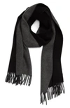 Andrew Stewart Double Face Cashmere Scarf In Black/ Grey