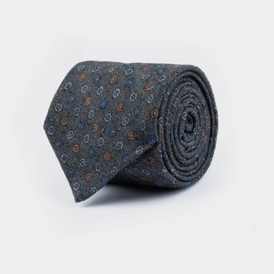 Ledbury Men's Charcoal Cowles Print Tie