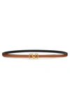 Valentino Garavani Vlogo Buckle Reversible Leather Belt In Brown/ Black