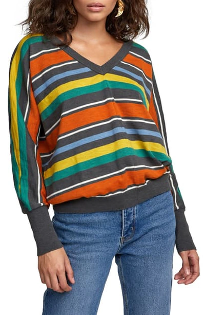 Rvca Carter Striped Sweater In Multi