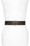 FENDI FF EMBOSSED LEATHER BELT,8C0585-AAFM