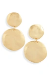 Karine Sultan Double Disc Drop Earrings In Gold