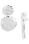 Karine Sultan Irregular Discs Clip-on Earrings In Silver