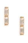 DANA REBECCA DESIGNS SADIE PEARL DOUBLE BAGUETTE DIAMOND STUD EARRINGS,E2878