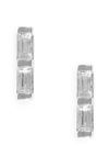 DANA REBECCA DESIGNS SADIE PEARL DOUBLE BAGUETTE DIAMOND STUD EARRINGS,E2877