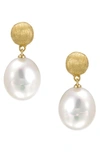 MARCO BICEGO AFRICA 18K YELLOW GOLD & PEARL SMALL DROP EARRINGS,OB1011-PL01-Y