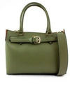 AVENUE 67 ELBAXS BAG IN GREEN LEATHER,11538220