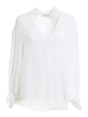 DONDUP CRÊPE SILK BLEND BLOUSE IN WHITE