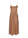 THEORY SATIN DRESS IN BRONZE COLOR