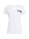 PATRIZIA PEPE RHINESTONE T-SHIRT IN WHITE