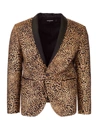 DSQUARED2 TOKYO SPOTTED LAMÉ BLAZER IN BLACK AND GOLD