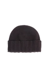 Drumohr Cuffia Rasa Cashmere Beanie In Green In Brown