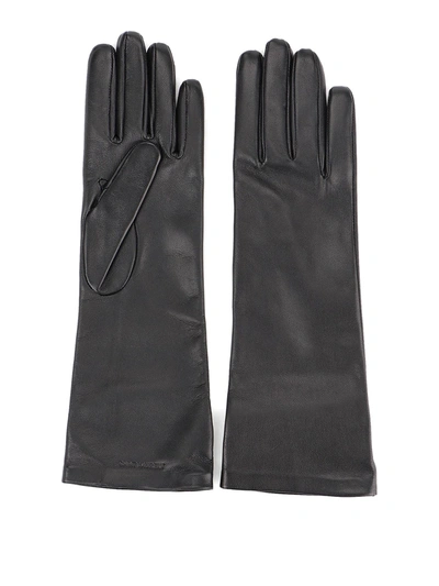 Saint Laurent Napa Gloves In Black