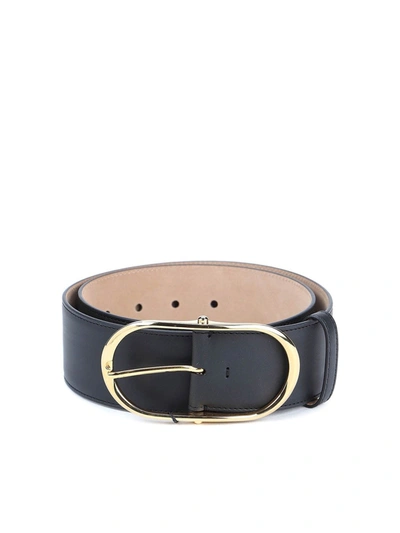 Dolce & Gabbana Belt In Cowhide With Oval Buckle In Black
