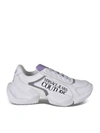 VERSACE JEANS COUTURE SNEAKERS IN WHITE WITH REFLECTIVE INSERT