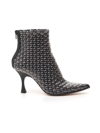 Mm6 Maison Margiela Bubble Wrap Effect Ankle Boots In Black