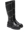 ALAÏA STUDDED LEATHER KNEE-HIGH BOOTS,P00493086