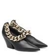 BURBERRY CHAIN-TRIMMED LEATHER PUMPS,P00508907
