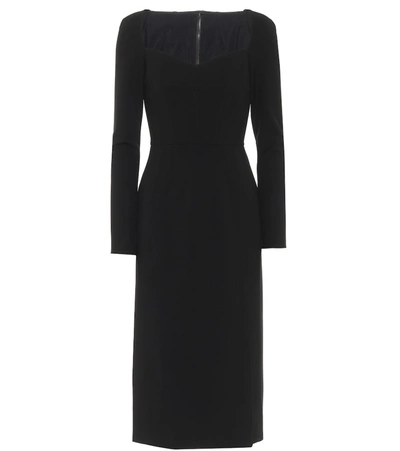 Dolce & Gabbana Women's Corseted High-slit Crepe Midi Dress In Black