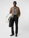 BURBERRY Classic Fit Check Silk Twill Reconstructed Shirt