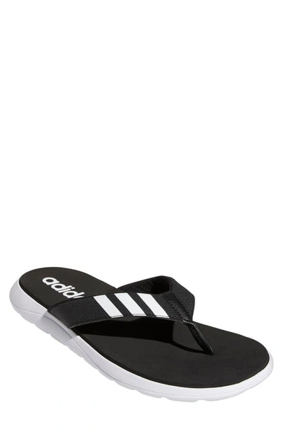 Adidas Originals Adidas Men's Comfort Flip-flop Thong Sandals In Ftwr White/core Black/core Black