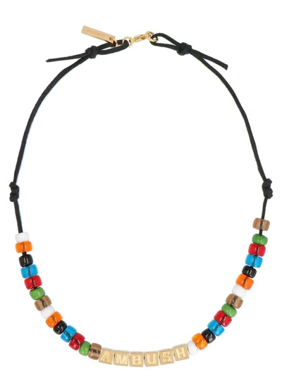 Ambush Letter-block & Beads Necklace In Multi