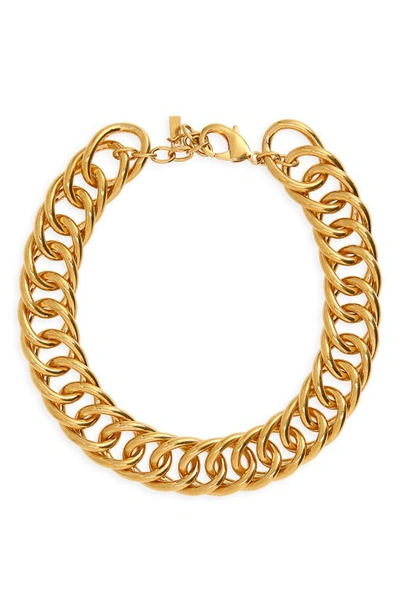 Saint Laurent Twist Chain Necklace In Gold