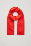 Cos Unisex Knitted Cashmere Scarf In Orange