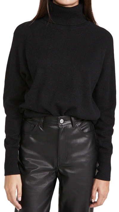 White + Warren Essential Cashmere Turtleneck Sweater In Black