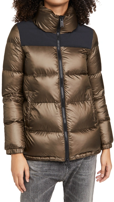 Add Mix Materials Down Jacket In Troop/black