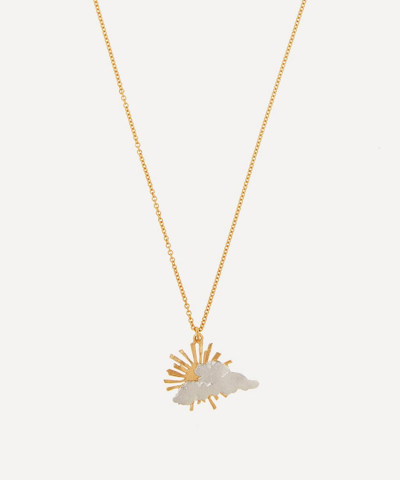 Alex Monroe Gold-plated Rays Of Hope Pendant Necklace In Gold/silver
