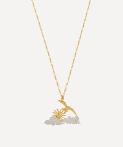 Alex Monroe Gold-plated Morning Sunrise Pendant Necklace In Gold/silver