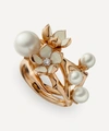 Shaun Leane Rose Gold Plated Vermeil Silver Cherry Blossom Pearl And Diamond Flower Ring In Rose Gold
