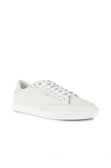 Saint Laurent Low-top Leather Sneakers Round Toe