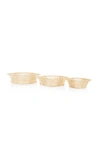 MODA DOMUS SET-OF-3 NESTING RAFFIA BOWLS