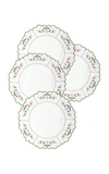 LOS ENCAJEROS SET-OF-FOUR MARINA EMBROIDERED LINEN PLACEMATS