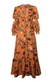 ANDRES OTALORA CAYENA CREPE KIMONO MAXI DRESS